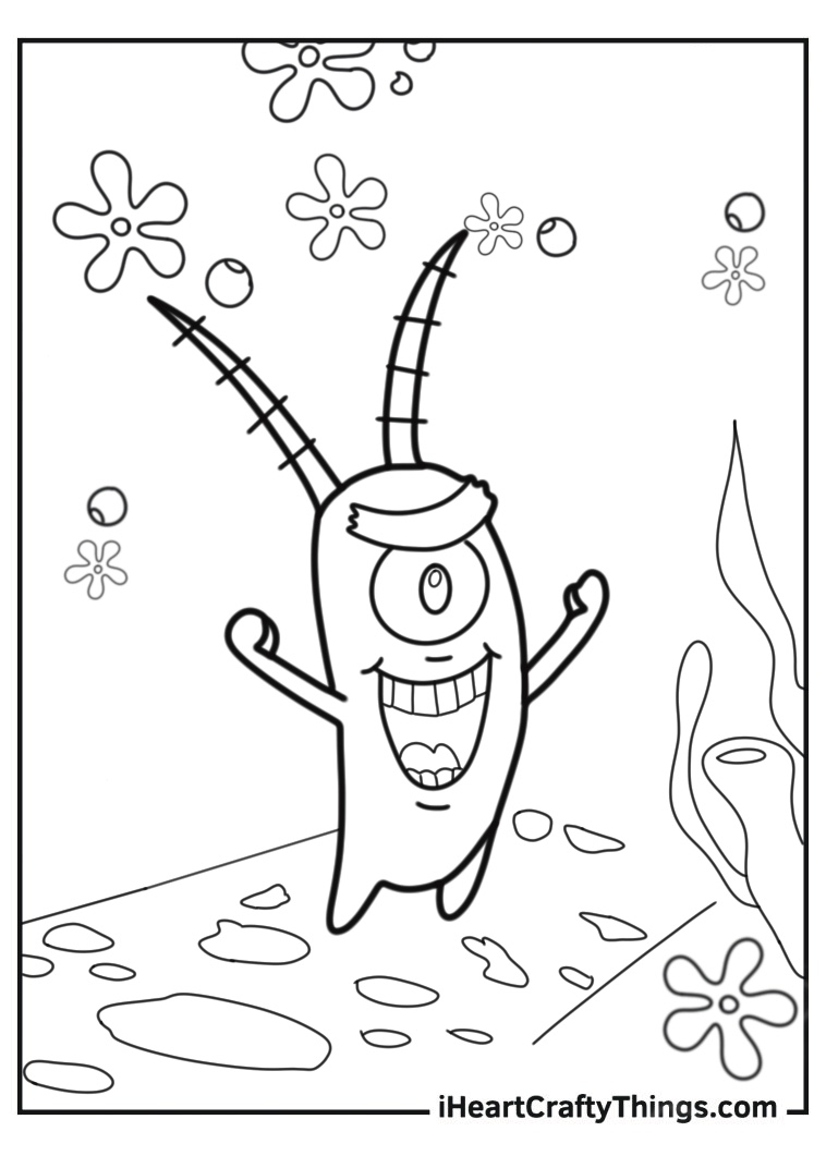 Plankton From SpongeBob SquarePants To Color