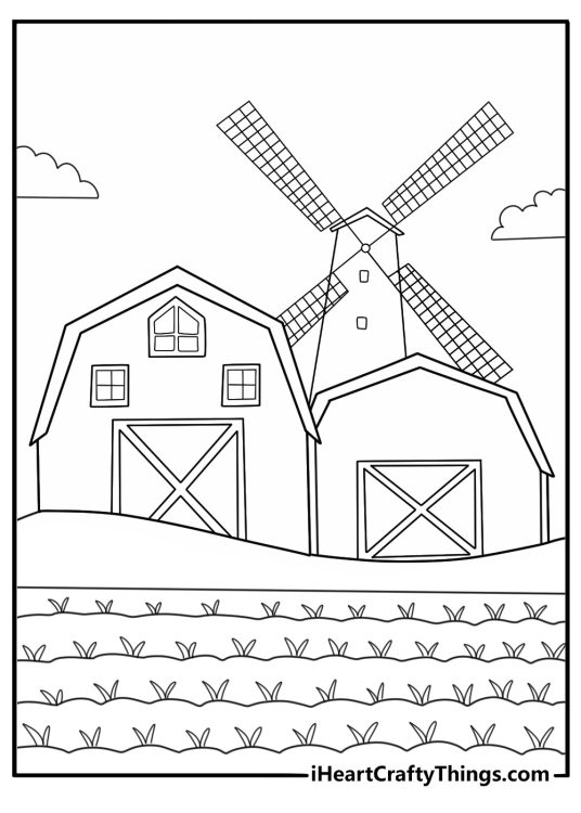 Planting corn in garden rows coloring page for kids easy