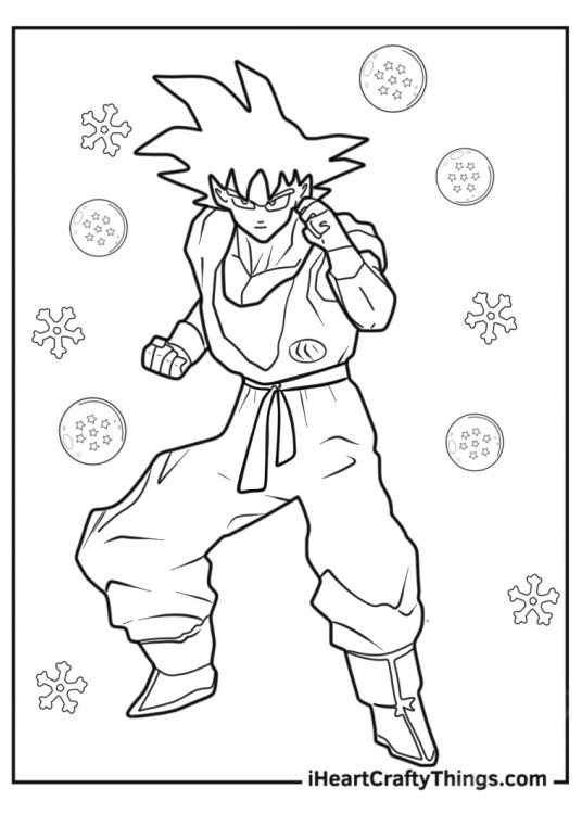 Powerful Goku In Fighting Stance
