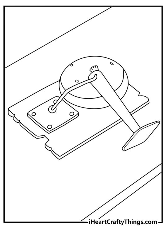 Printable WWE coloring page with a ring bell and timekeeper table