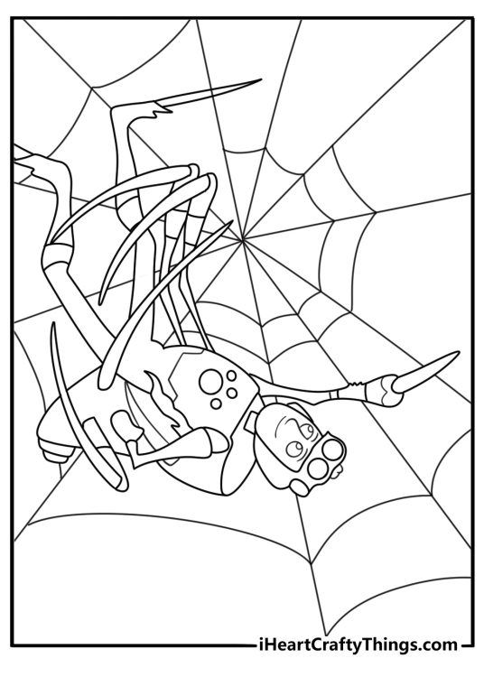 Printable animal adventure page showing Chris using spider Creature Powers