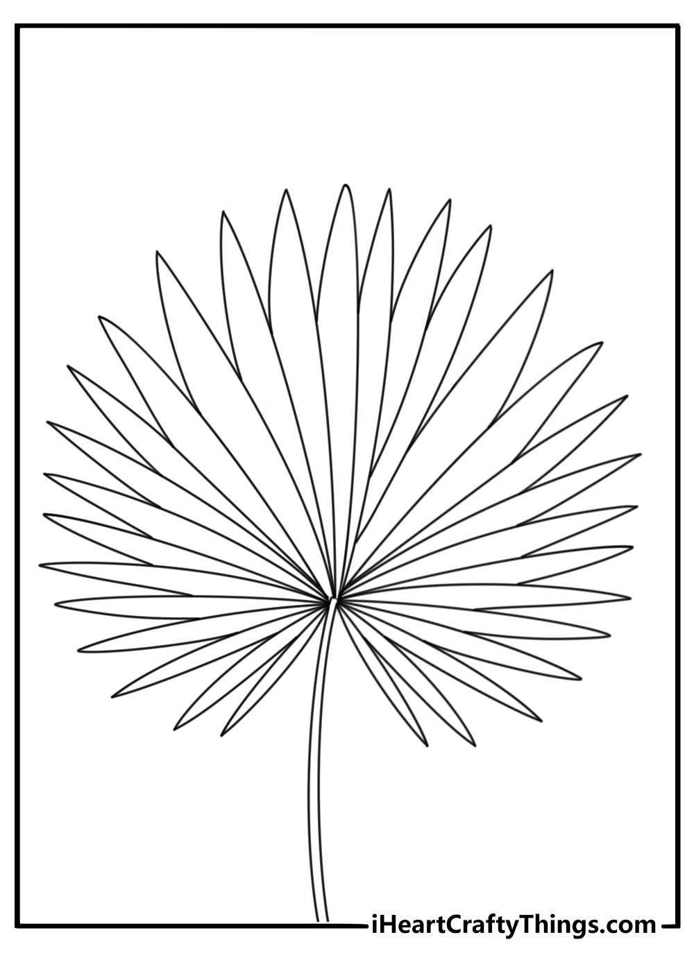 Printable coloring page of a ginkgo leaf with fan shaped lines
