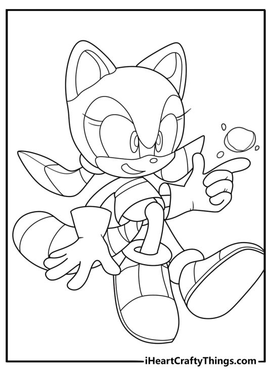 Racoon Sonic Standing with Attitude Printable Page