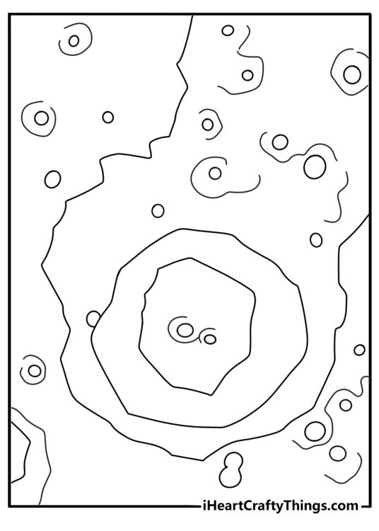 Rocket skimming lunar craters under a star field simple coloring page download