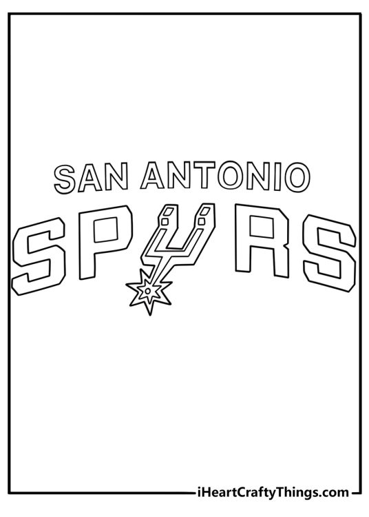 San Antonio Spurs spur emblem coloring page simple lines for kids