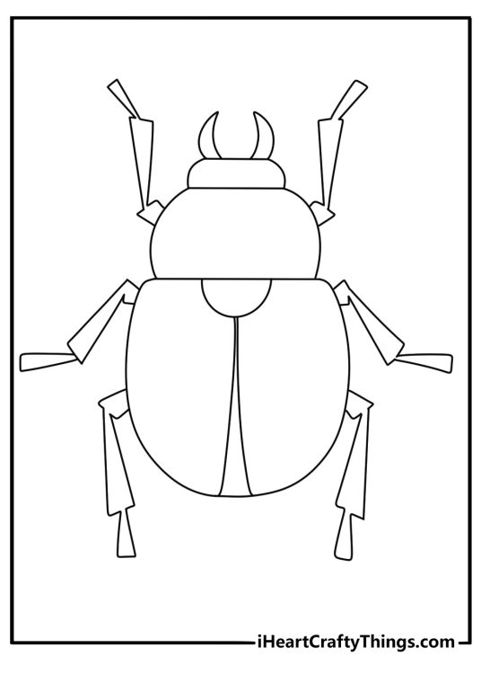 Scarab amulet line art simple coloring printable download