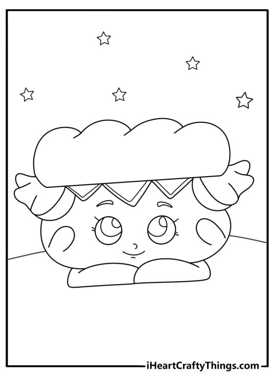 Shopkins coloring page with sandwich character layered with fillings