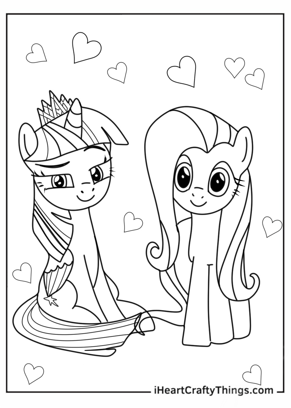 Smiling Fluttershy Rarity and Twilight Sparkle in Field