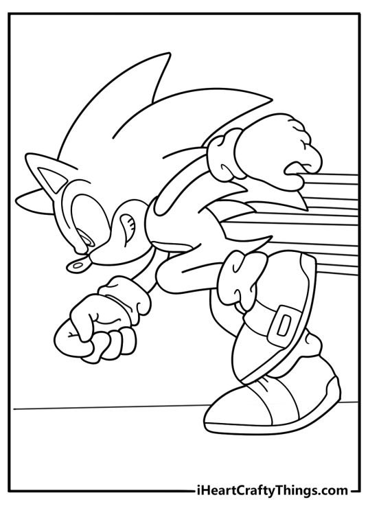 Sonic Action Coloring Sheet to Download