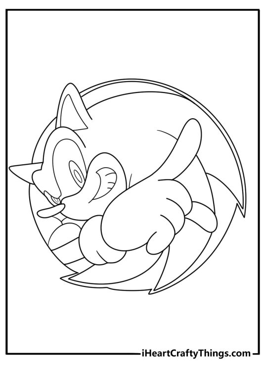 Sonic Adventure Theme Smiling Coloring Page
