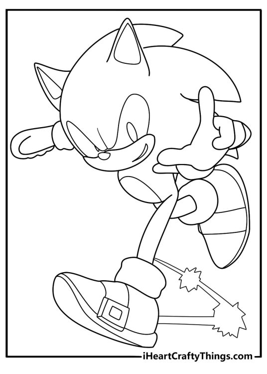 Sonic Dashing Through Background Coloring Page