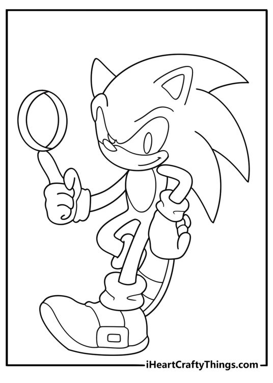 Sonic Holding a Ring Printable Coloring Page