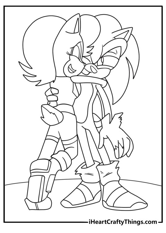 Sonic Hugging Sally Friendship Coloring Page