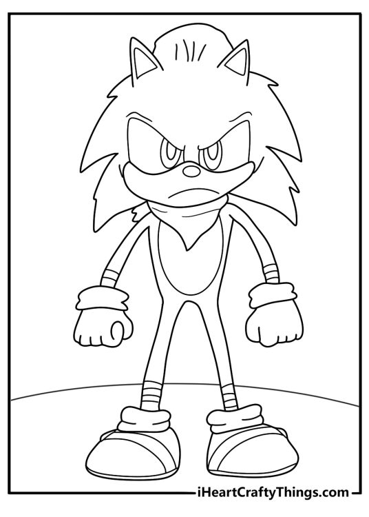 Sonic Power Up Action Printable Coloring Sheet