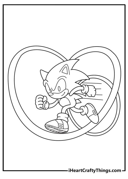 Sonic the Hedgehog Running Printable Coloring Page