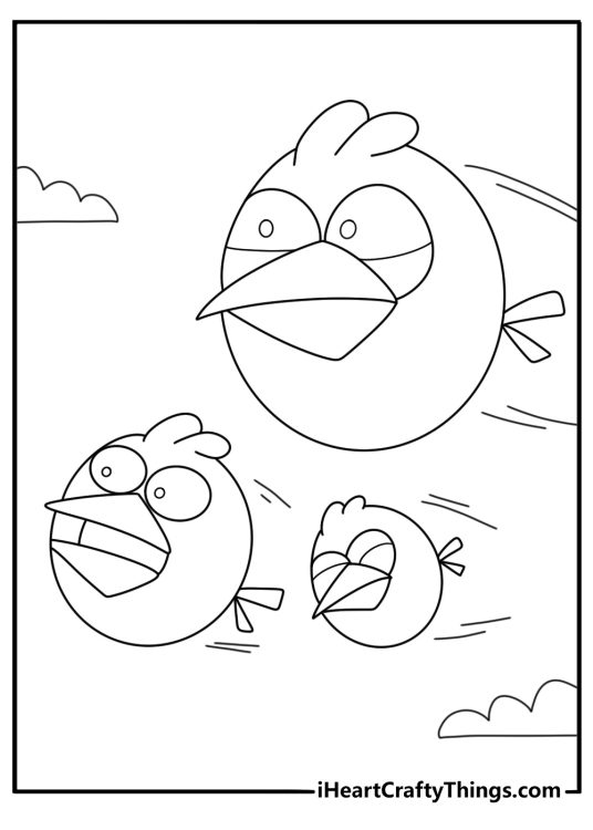 The Blues splitting into three in mid air simple coloring printable pdf