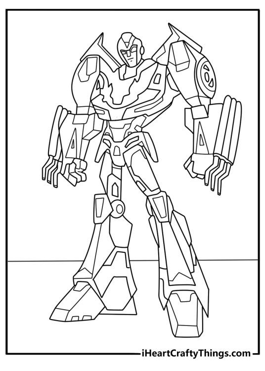 Transformer robot inspired by Hot Rod car detailed coloring page