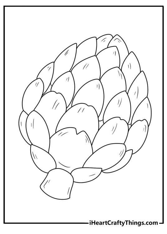 Vegetables printable sheet with artichoke layers