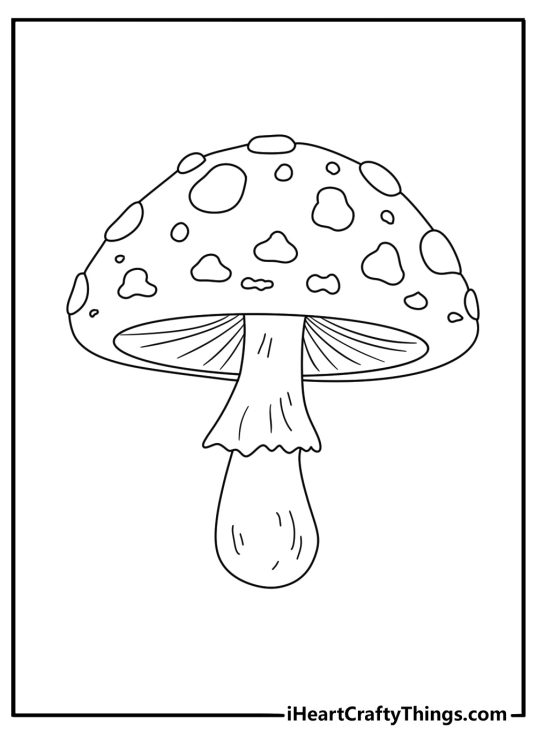 Vegetables printable sheet with mushroom caps and stems