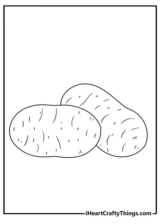 Vegetables printable with sweet potato and rough skin texture