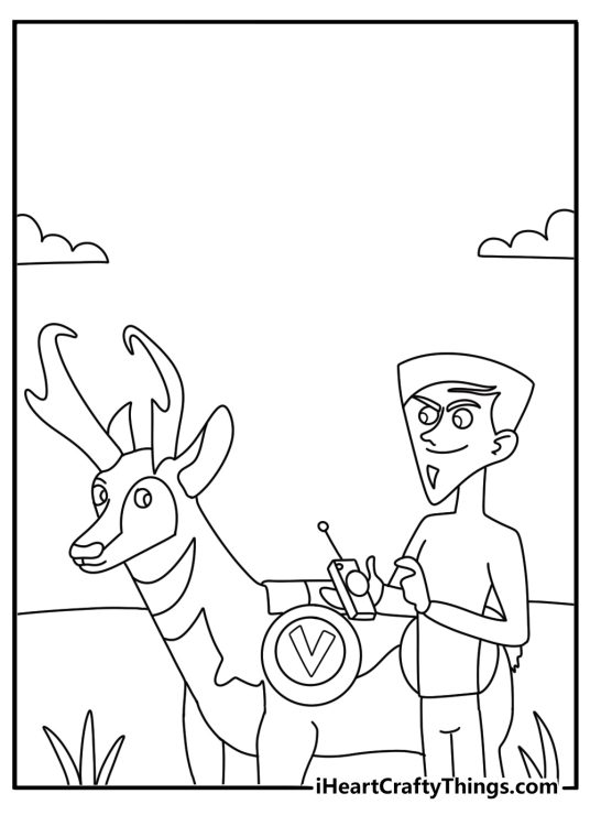 Zach Varmitech controls a robot animal in this detailed coloring page