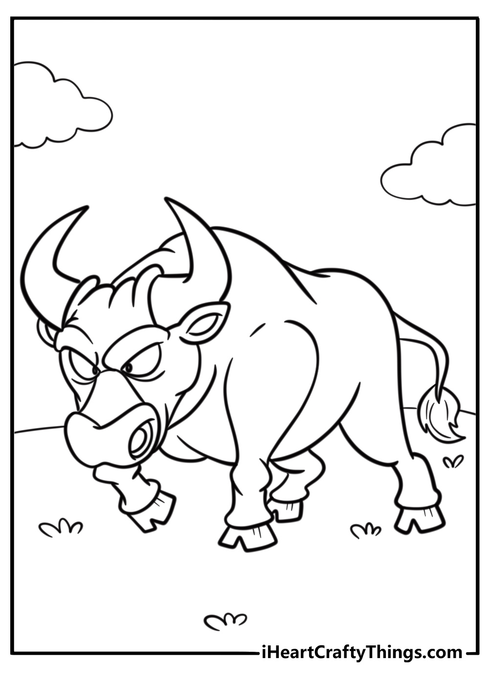 Angry bull coloring pages