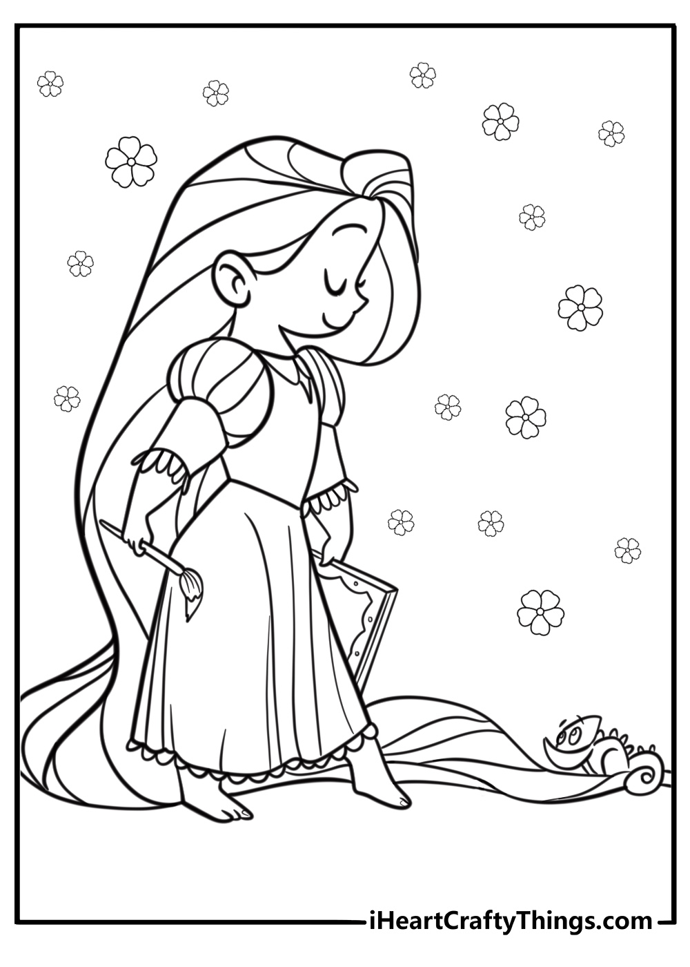 Baby rapunzel coloring page