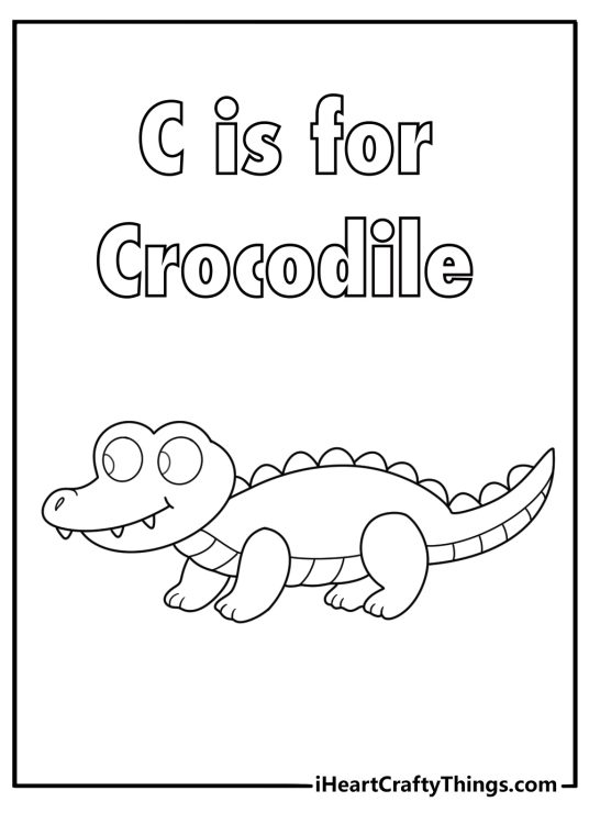 c is for crocodile coloring page