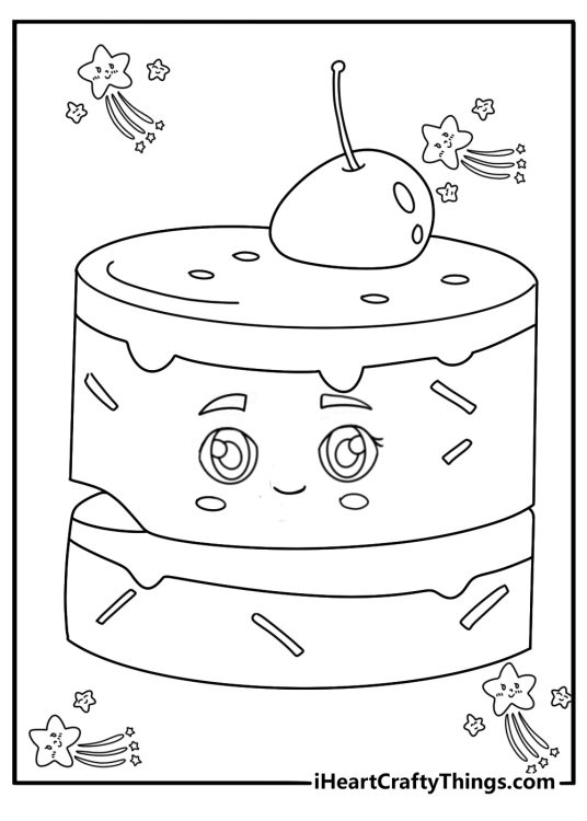 chibi kawall dessert theme coloring sheet