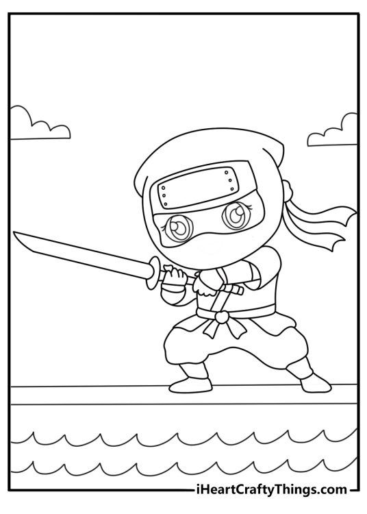 chibi ninja coloring printable