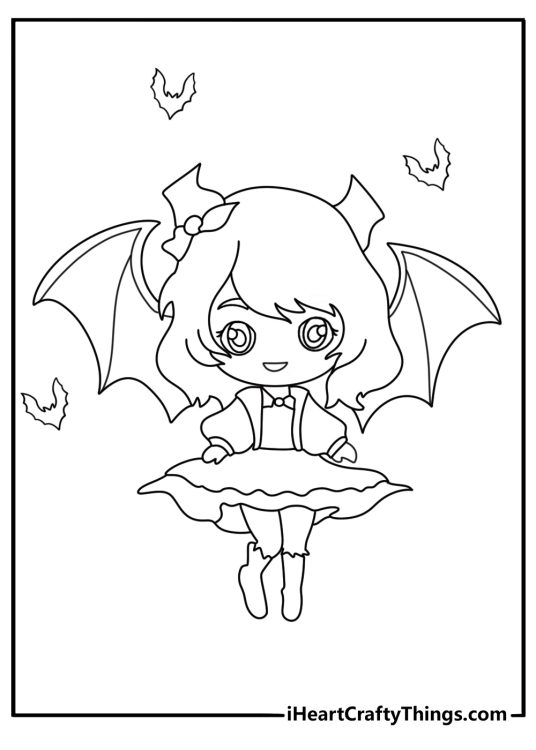 chibi vampire coloring page