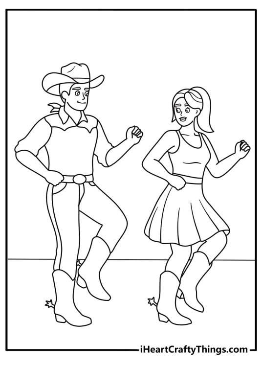 country dance coloring page