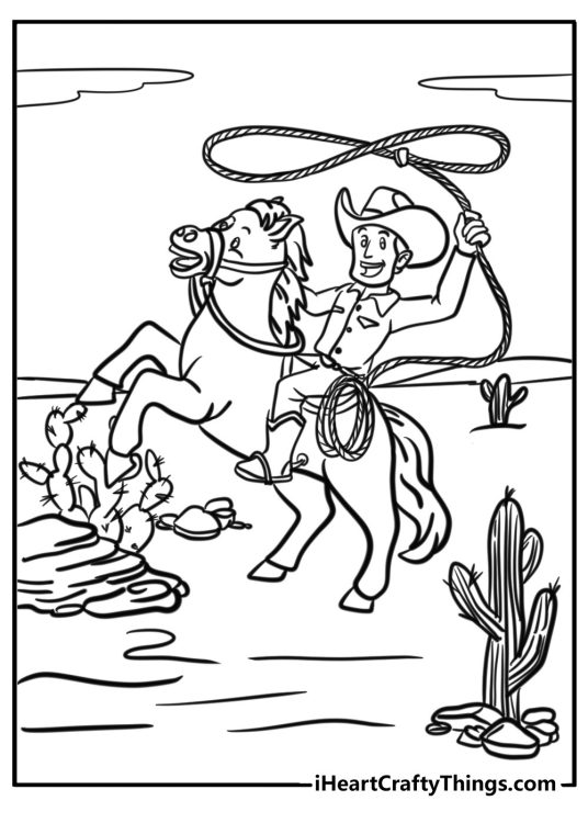Cowboy Coloring Pages (35 Free PDF Printables)