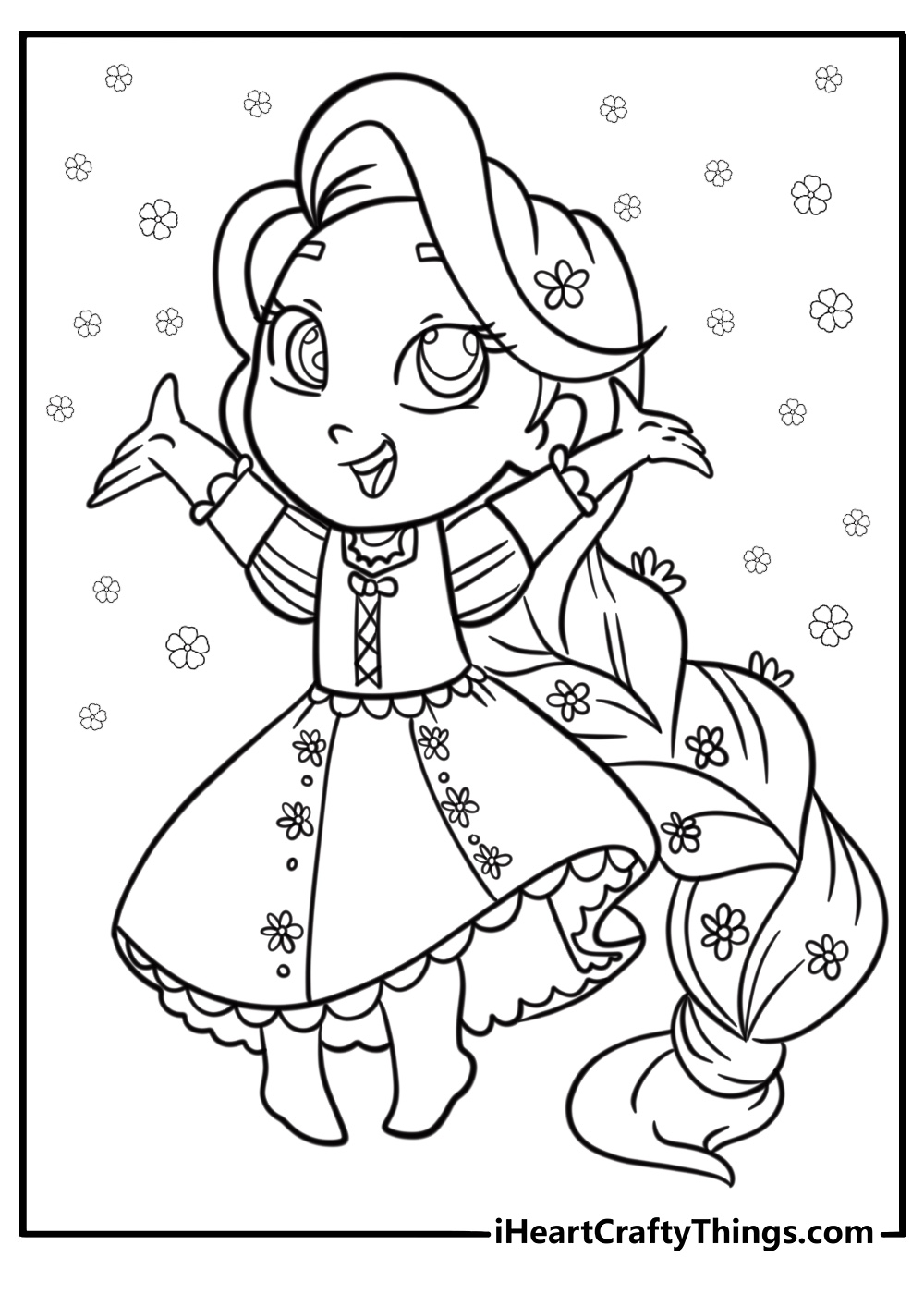 Cute rapunzel coloring pages