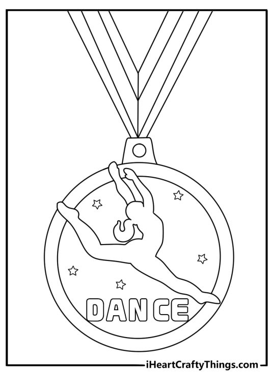dance medal coloring page