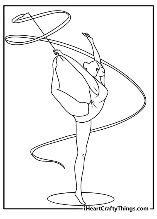 dance ribbon coloring page