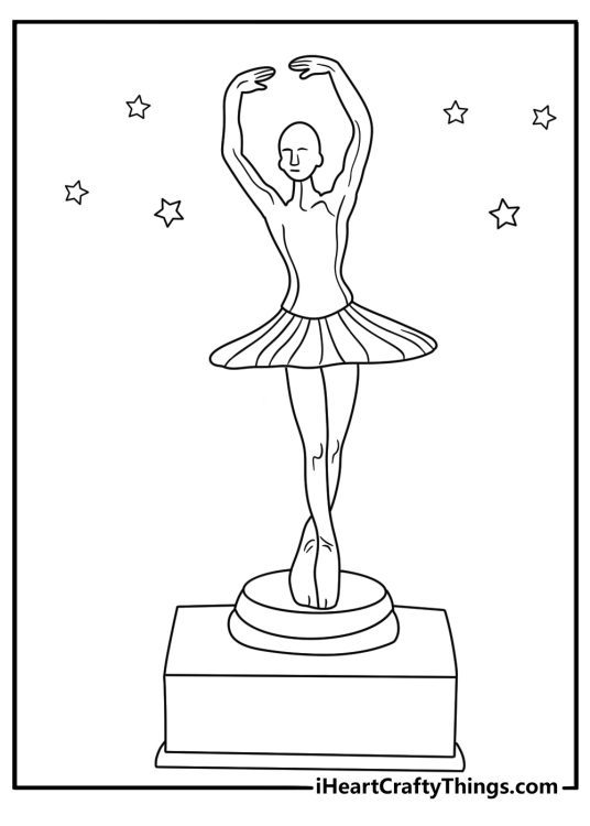 dance trophy coloring page