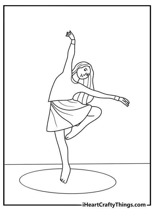 dance warm up coloring page
