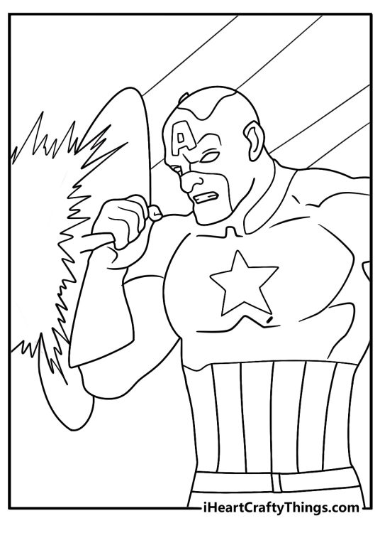 detailed captain america coloring sheet for adults blocking energy blasts with vibranium shield download