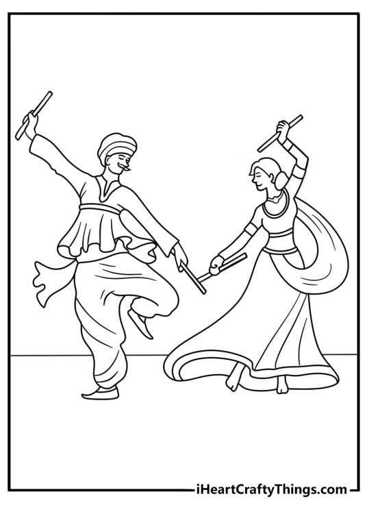 folk dance coloring page