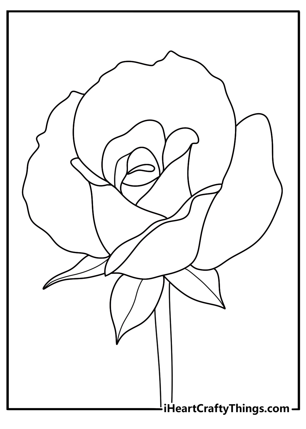 free printable featuring eye catching rose with swirling petals and bud next to it just starting to bloom
