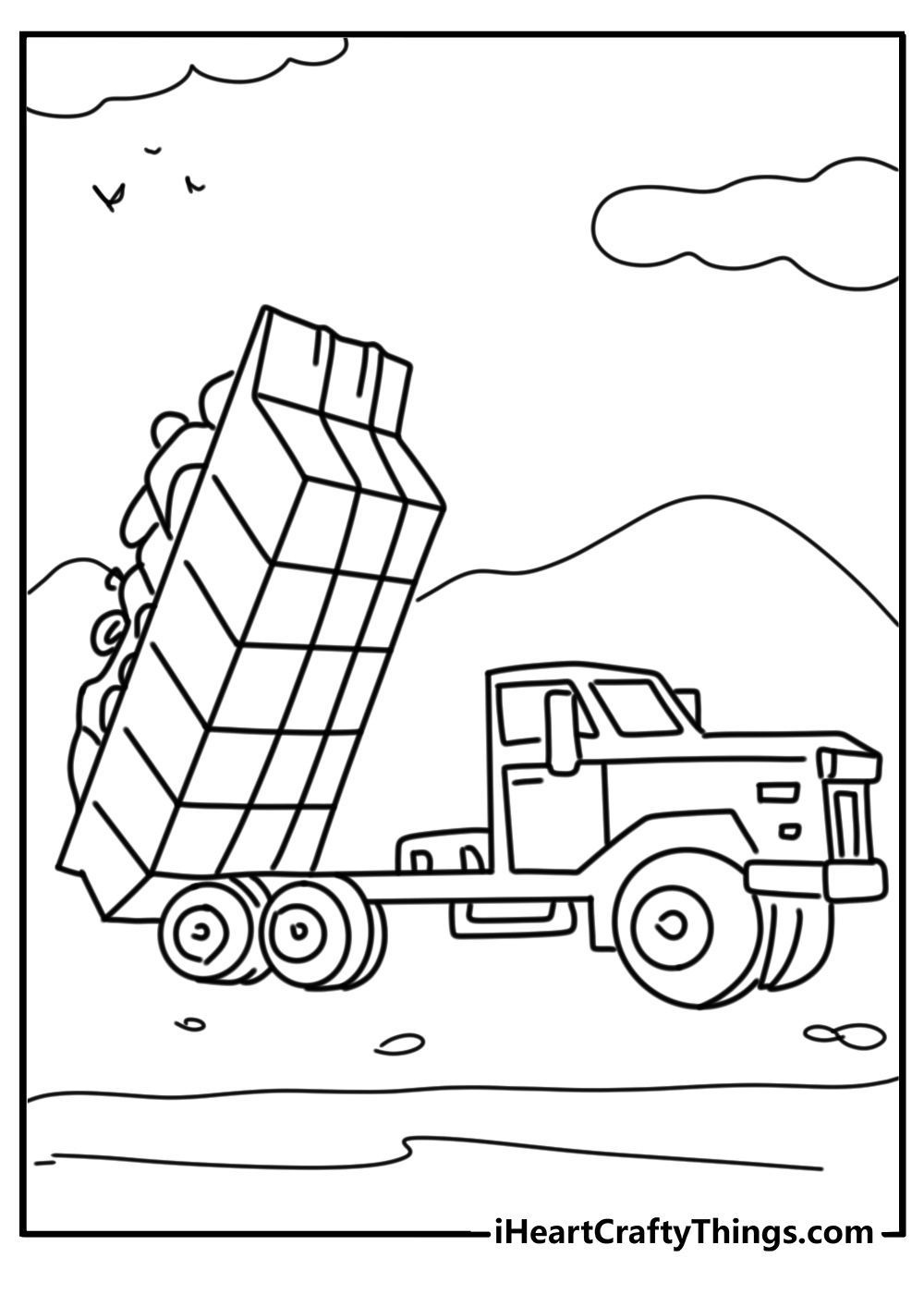 Garbage can coloring page