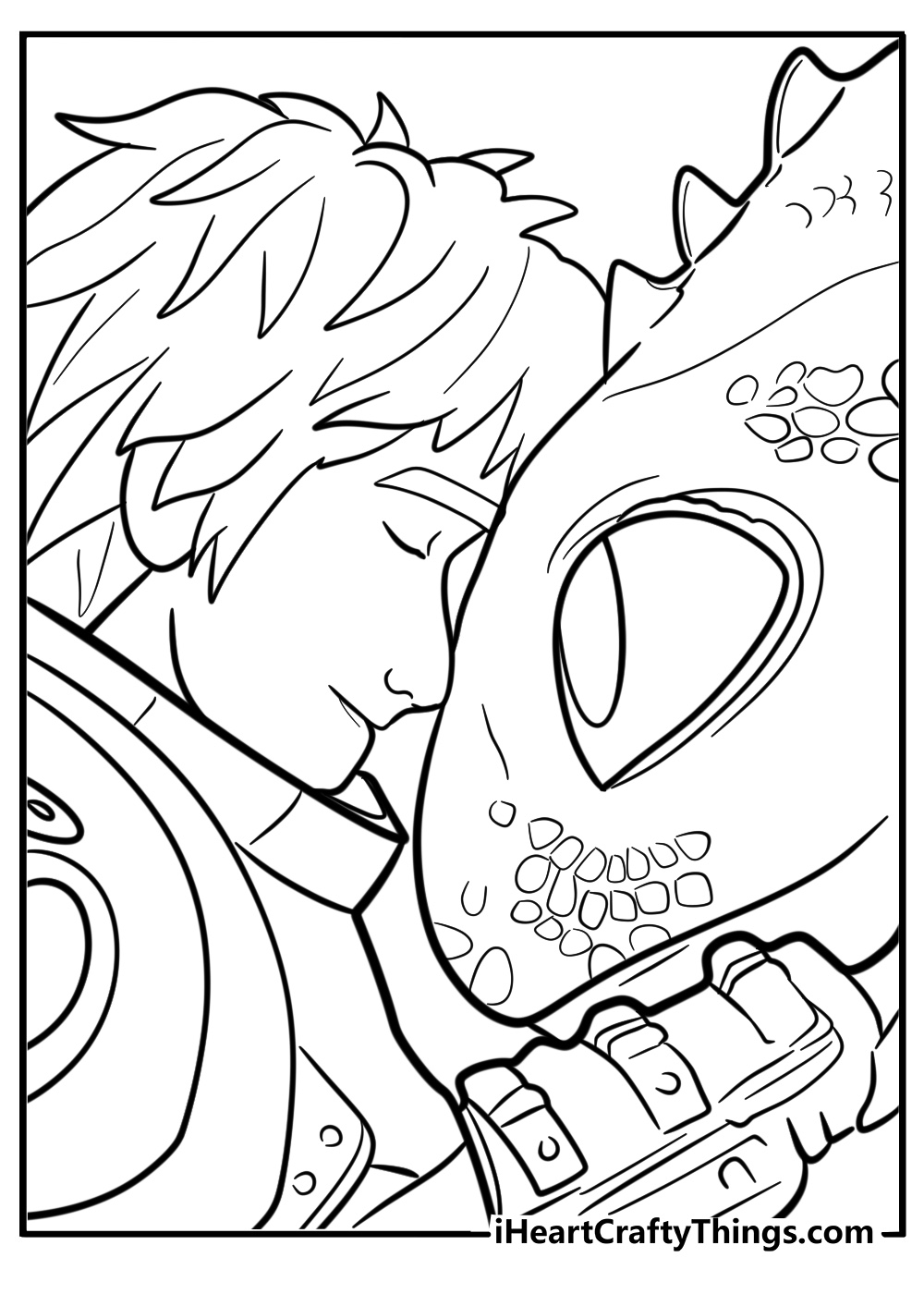 Hiccup and toothless together free coloring sheet