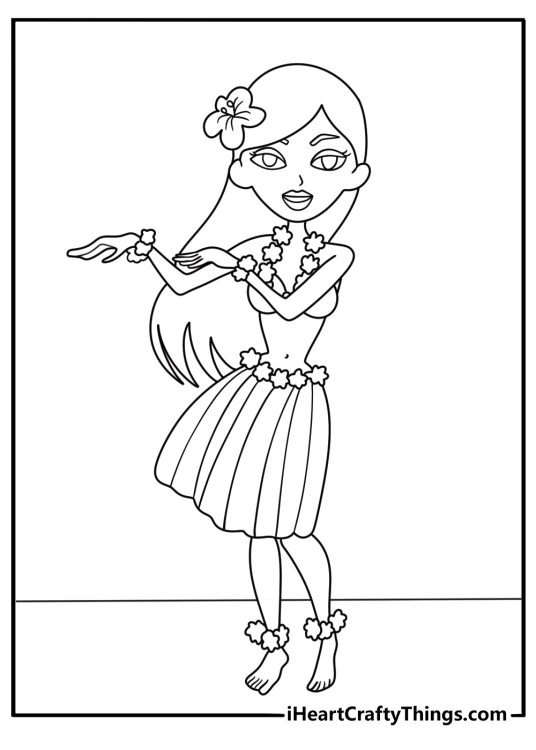 hula dance coloring page