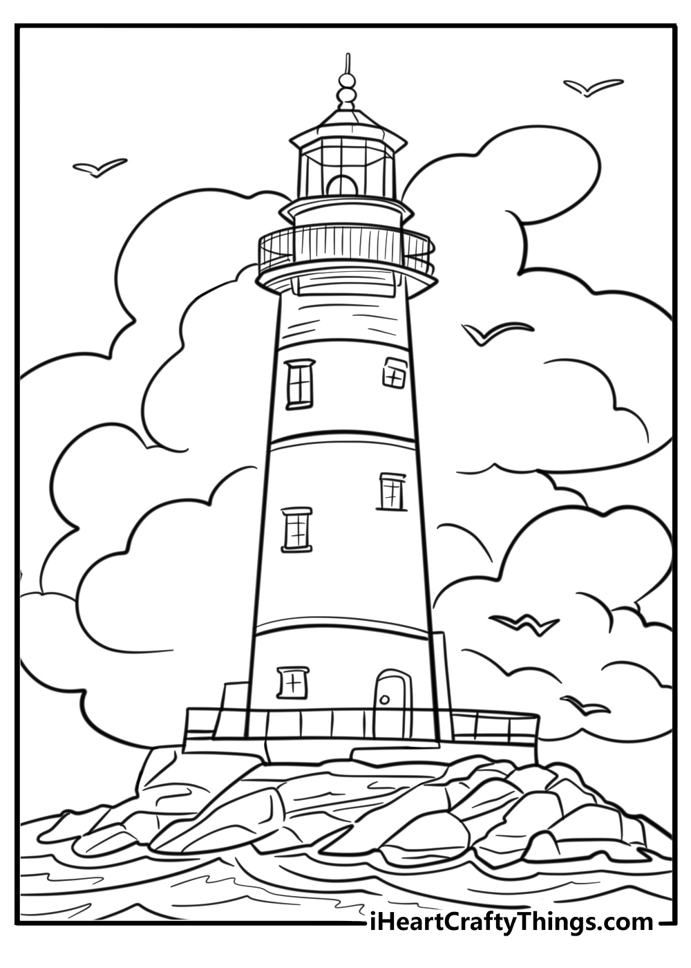 Lighthouse coloring pages for adults