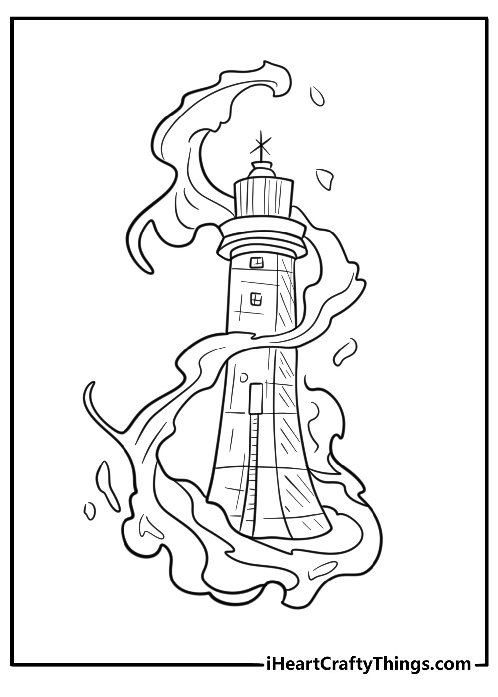 Lighthouse tattoo coloring page