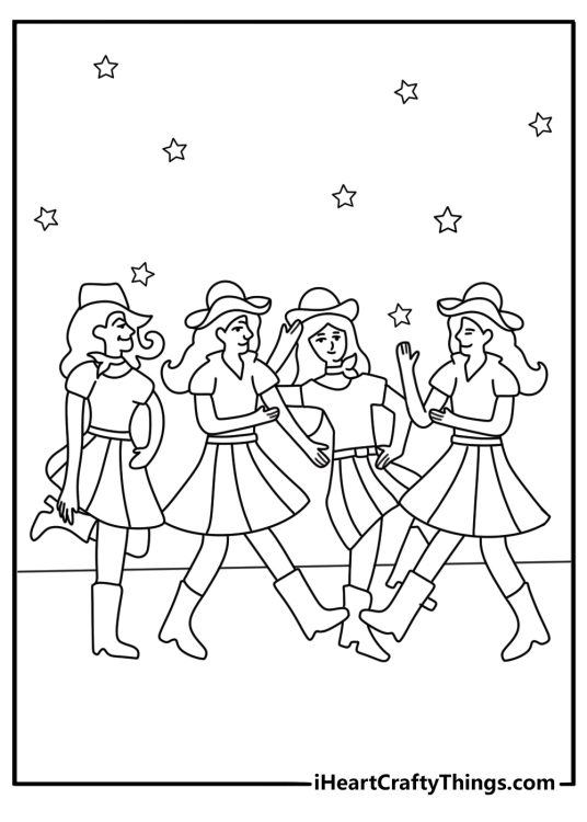 line dancing coloring page
