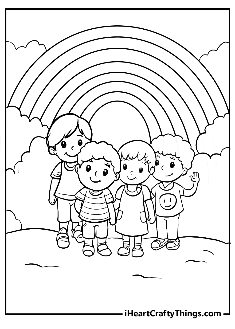 Green Rainbow Friends Coloring Pages Printable for Free Download