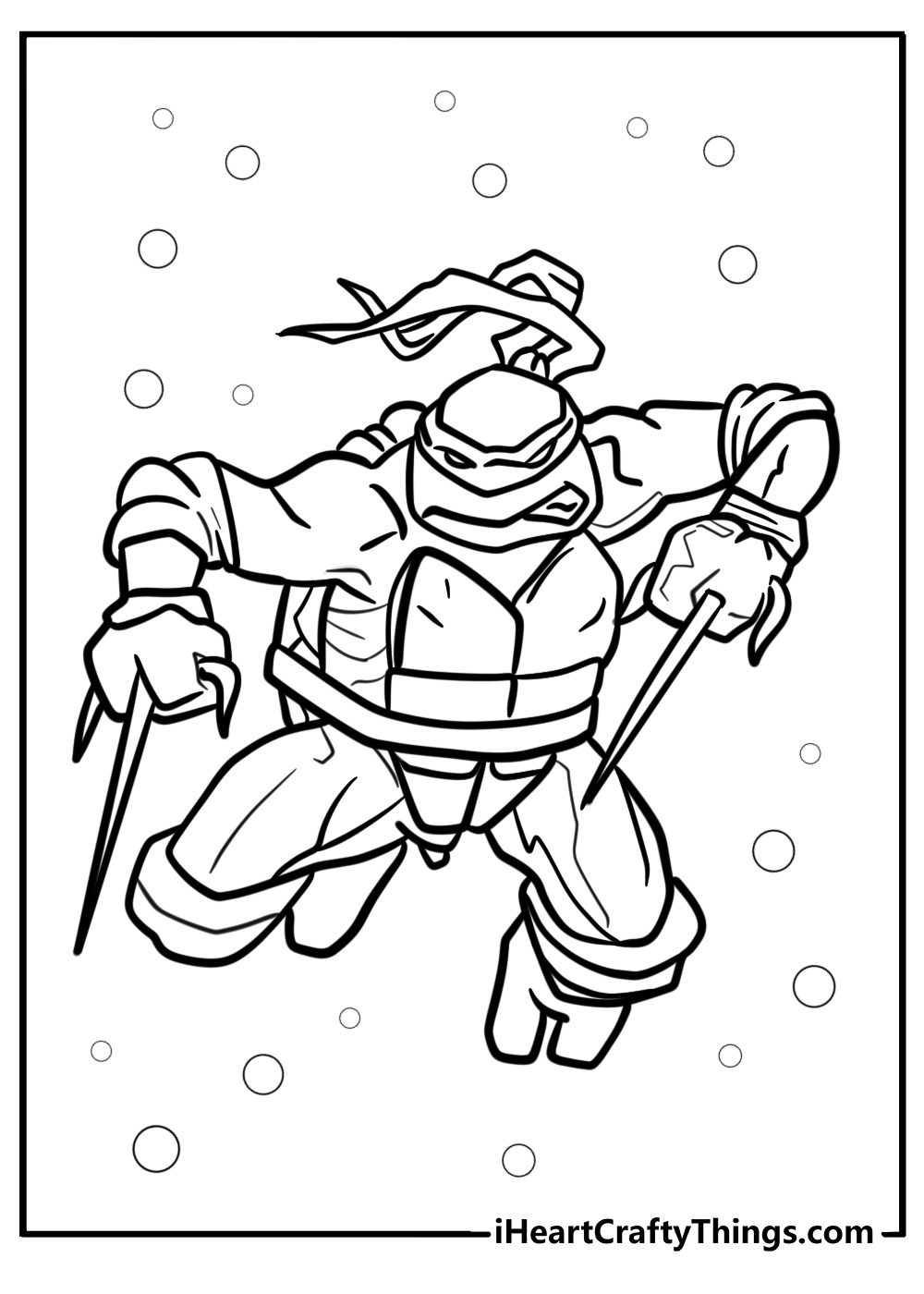 Raphael showing off his strength detailed tmnt coloring sheet