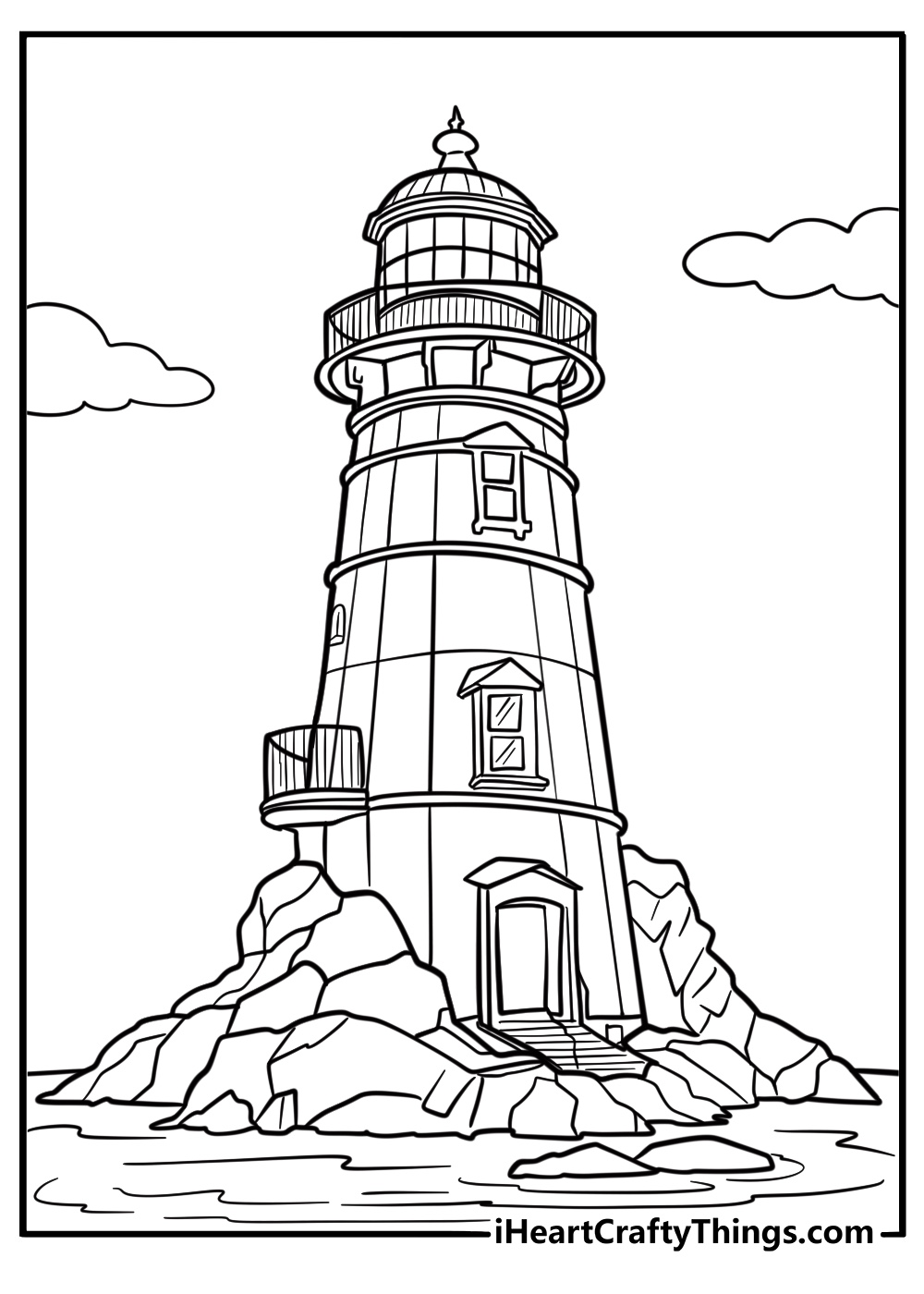 Realistic lighthouse coloring pages